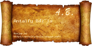 Antalfy Béla névjegykártya