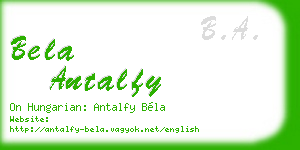 bela antalfy business card