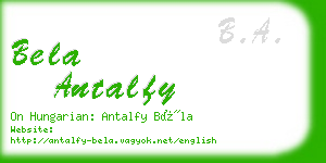 bela antalfy business card